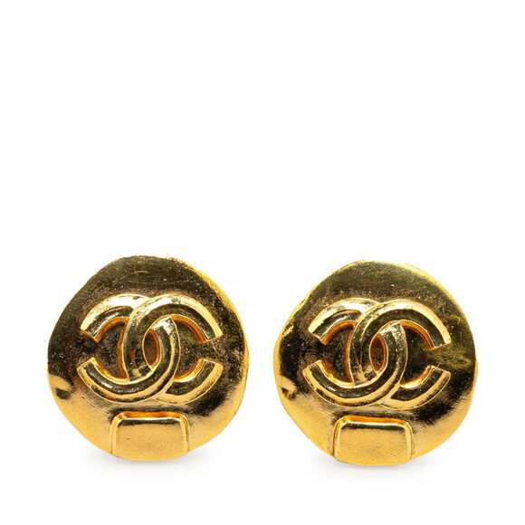 CHANEL Gold Coco Mark Earrings - Picture 1 of 3